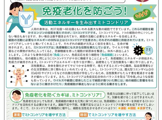 名古屋市の南区の整体、腰痛や骨盤矯正で人気の「ほほえみ整体院」の健康情報！　『健康だより2022年3月号（免疫老化を防ごう）』
